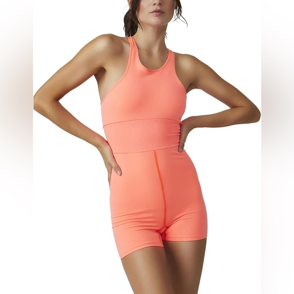 Free People FP Movement Every Single Time Runsie size M/L NWT Neon Coral